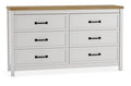 Commode blanche/marron Caractéristiques du produit Fabriquée en bois manufacturé (MDF/panneau de particules/contreplaqué) et