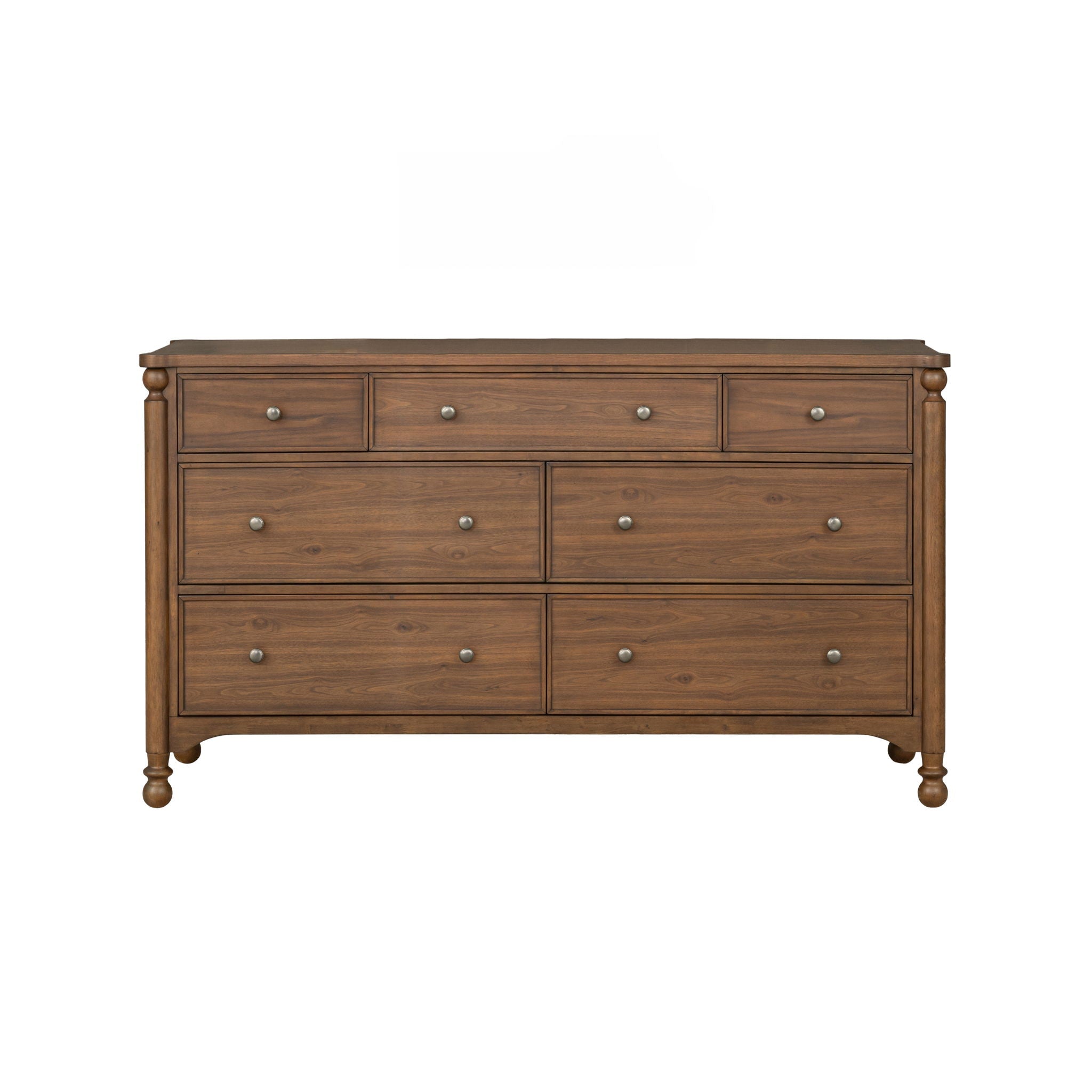 Dresser Walnut product Features New traditional style with turned legs and finial details