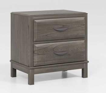 Table de chevet à deux tiroirs, gris Caractéristiques du produit Fabriquée avec des composants en bois massif sélectionnés, des placages et du MDF
