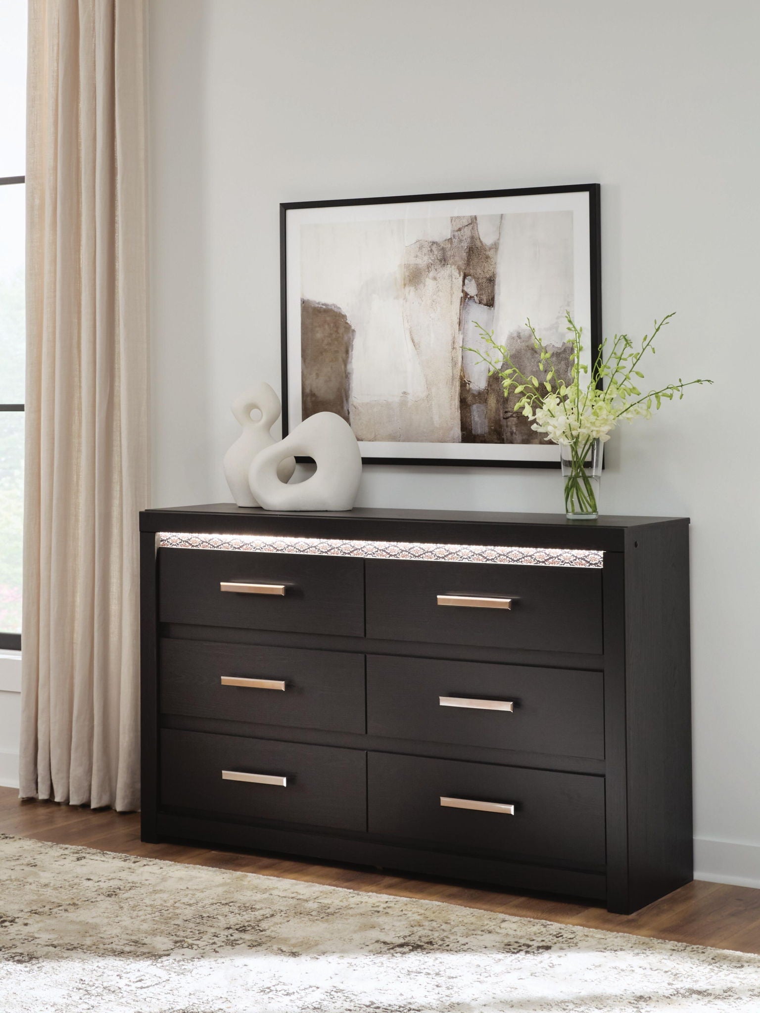 Dresser modern glam meets bold sophistication in this dresser