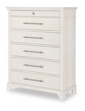 Chest crafted of Ash veneer and Select Hardwood Solids, the fresh finish delivers a