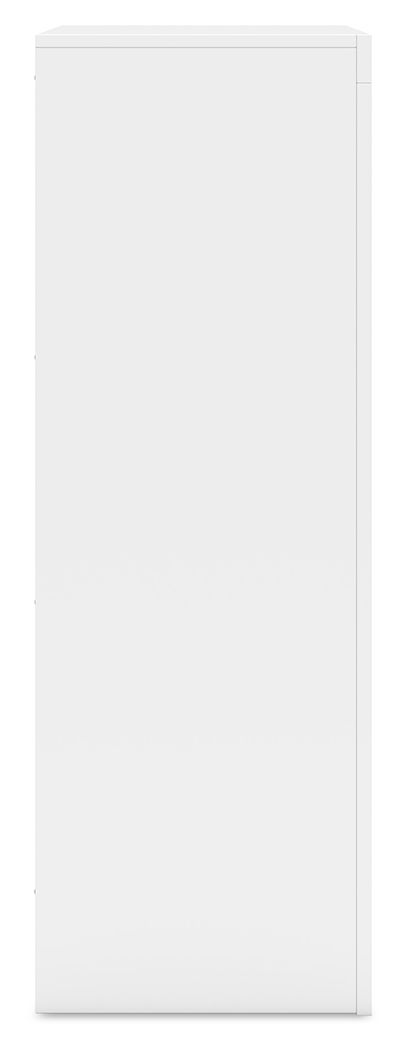 Cinq tiroirs de rangement blancs à la finition impeccable, ce qui confère une sensation de légèreté et de facilité, tandis que de spacieux s