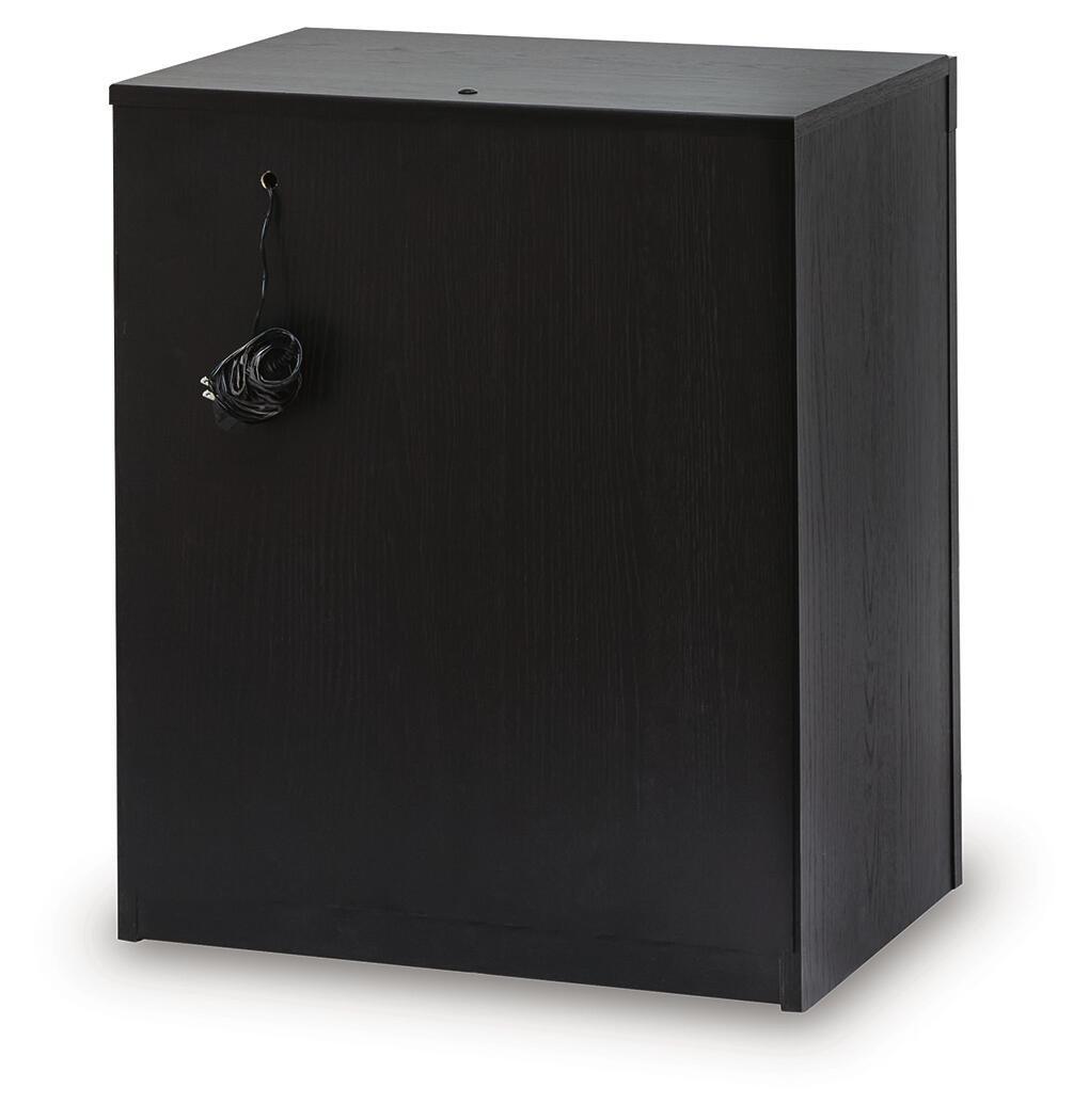 Deux tables de nuit S d noir. Caractéristiques du produit : Fabriqué avec du bois manufacturé (MDF/panneau de particules/contreplaqué) et