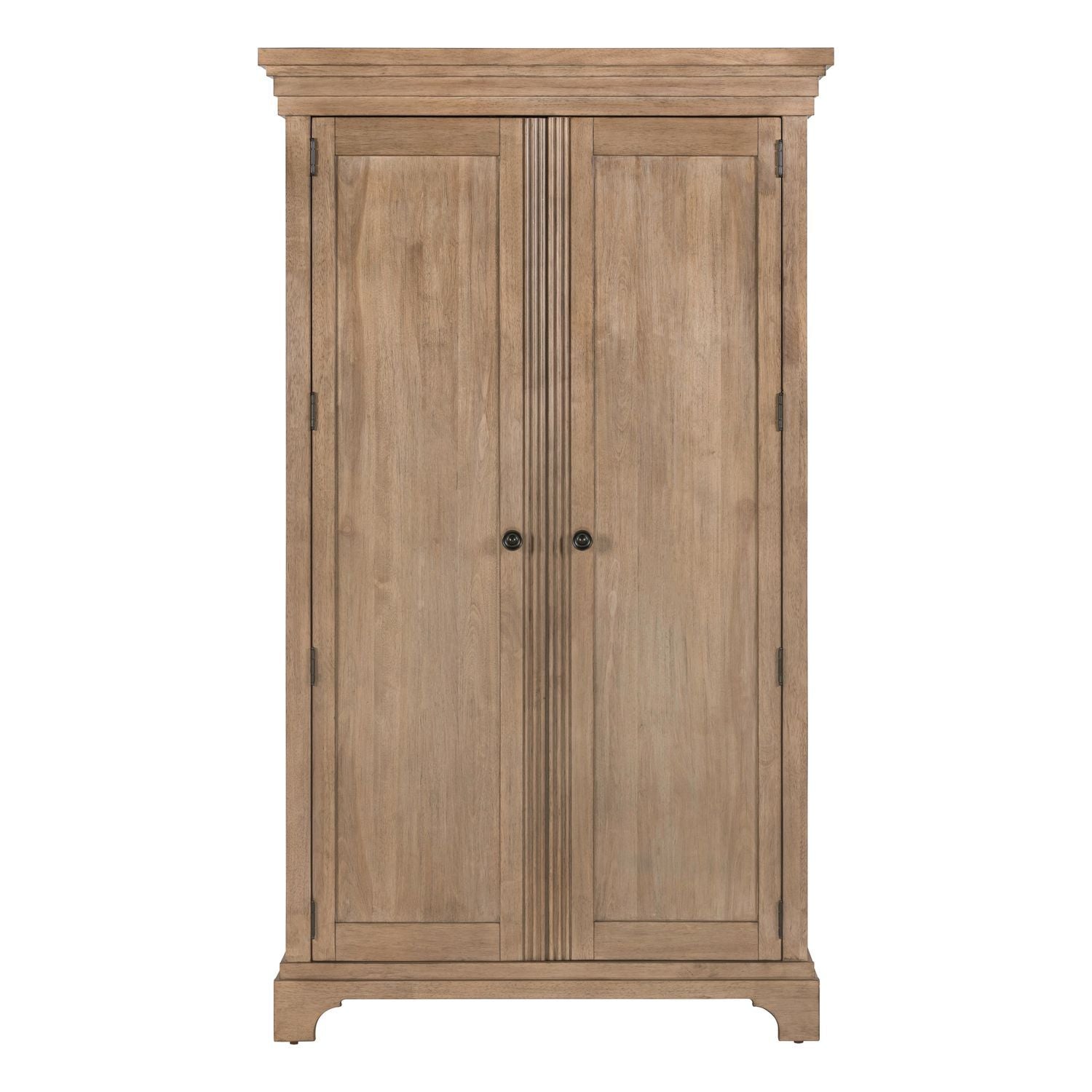 Armoire Beige product Features Brass Knob Hardware Metal Side Guides (45mm) Reeded Center