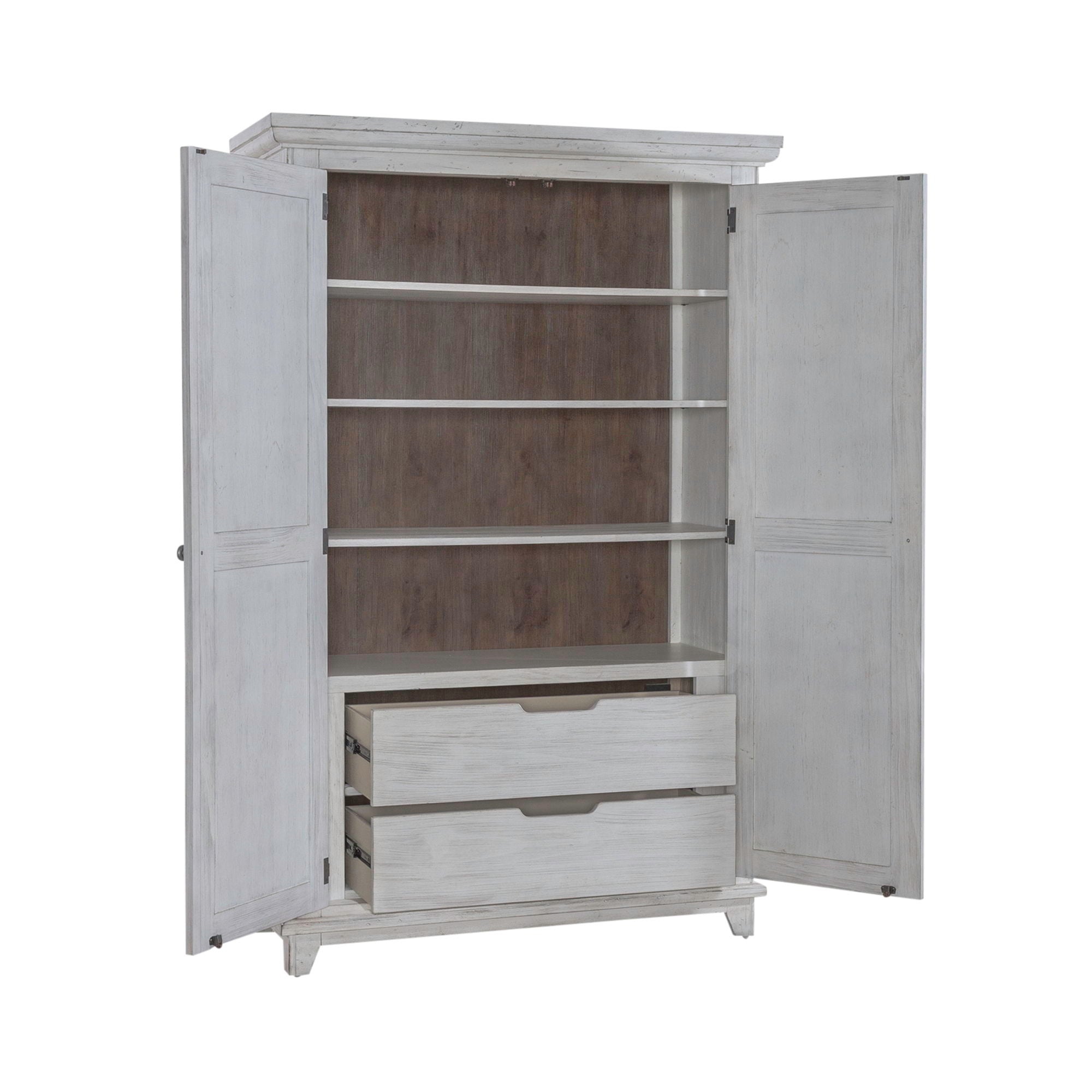 Armoire White & product Features Soft Closing Side Mounted Guides (45mm) French & English
