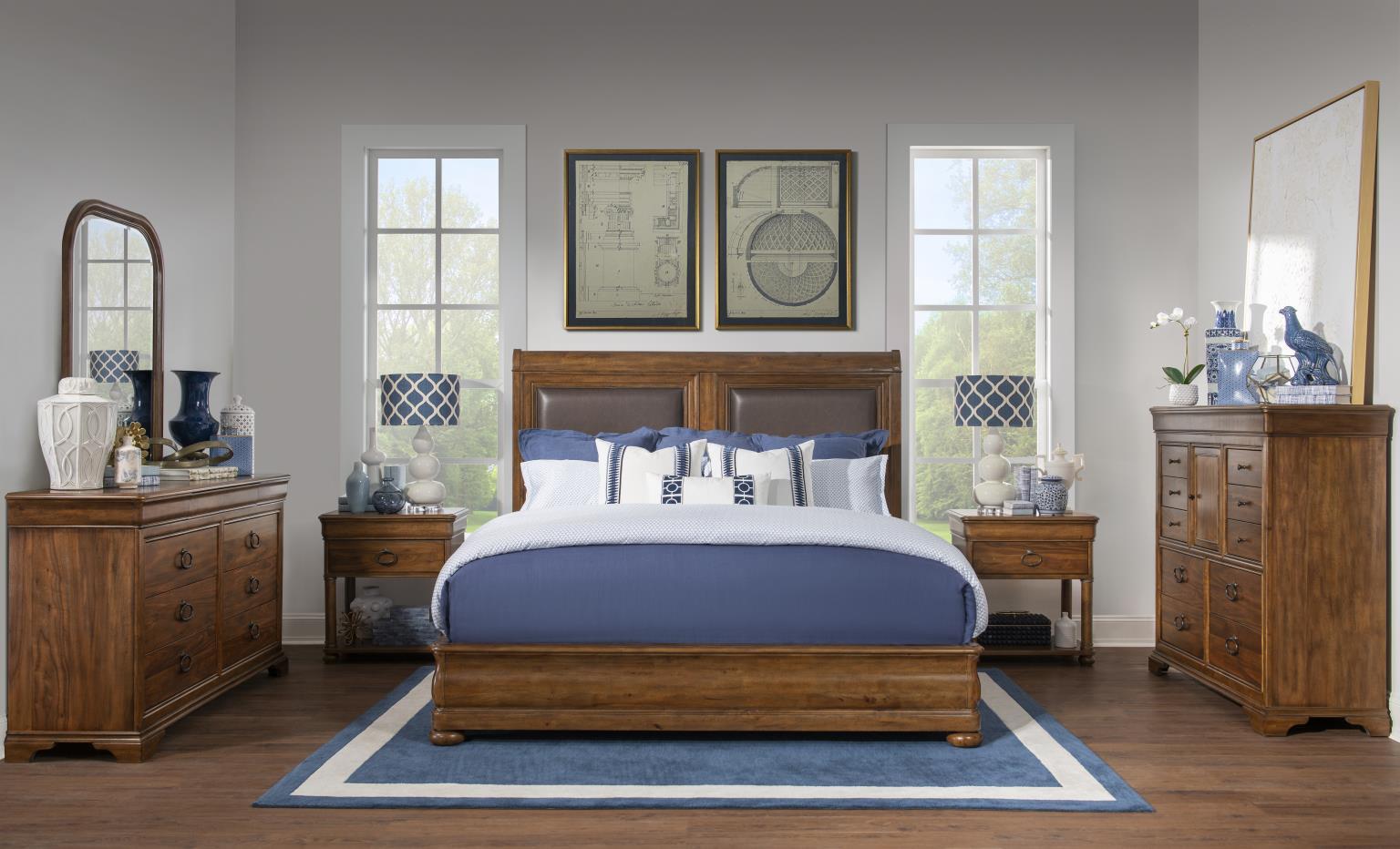 Nightstands d Walnut product Features Beautiful Walnut Veneer Waterfall Top s and Bracket Feet