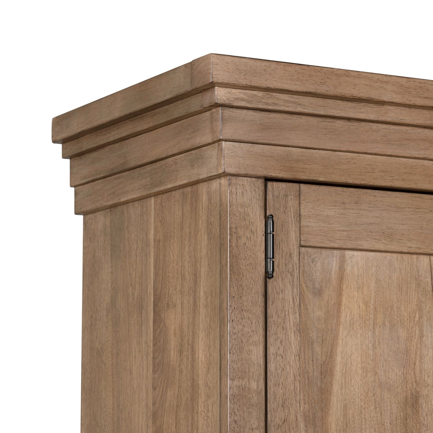 Armoire Beige product Features Brass Knob Hardware Metal Side Guides (45mm) Reeded Center