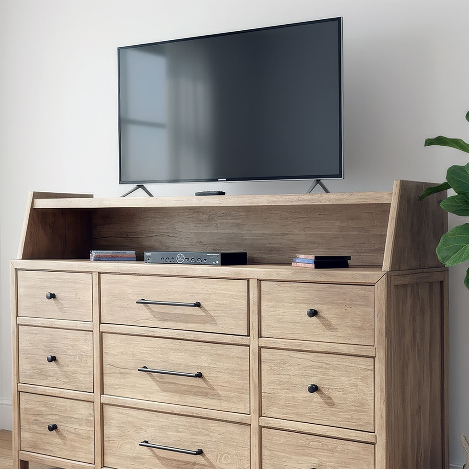 Dresser Dresser Product Features Touch LED Lighting Gallery Style Top Shelf Wire