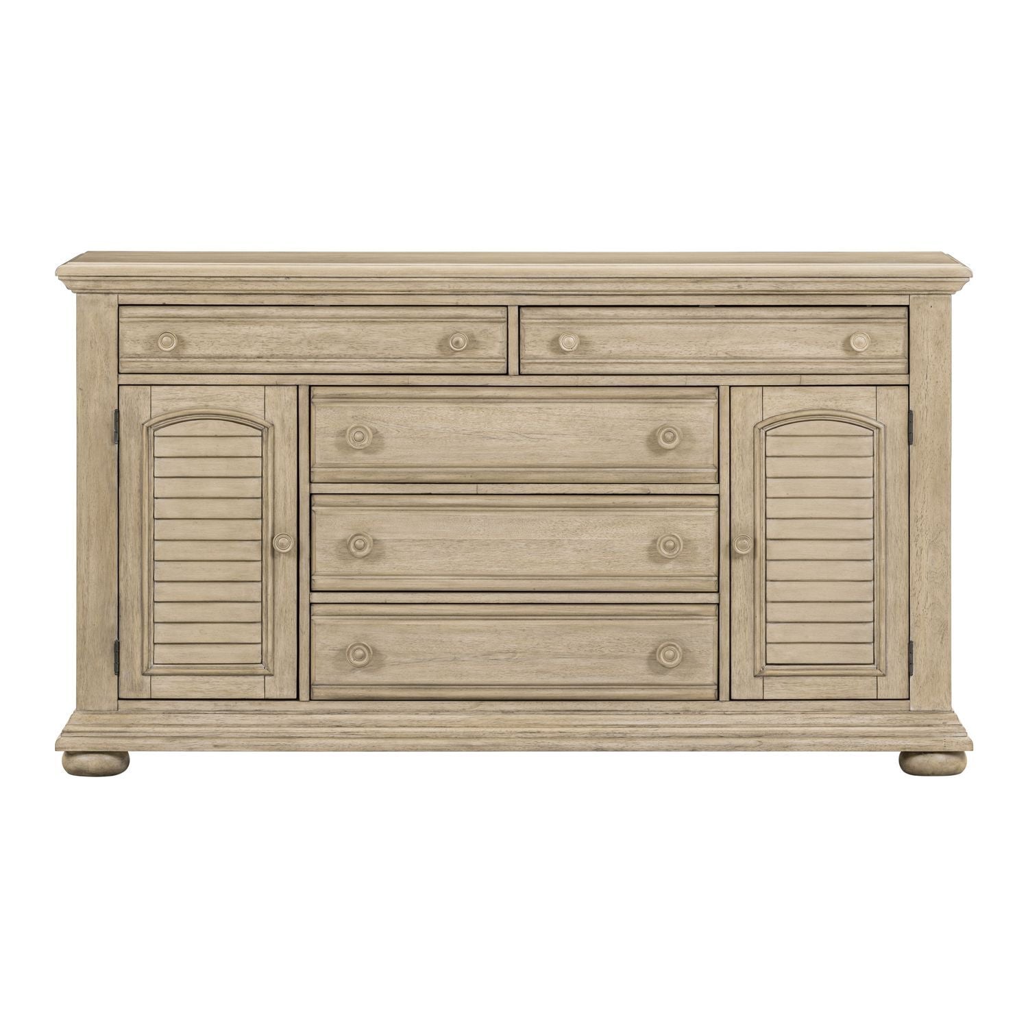2 Door 5 Dresser Product Features Full Extension Metal Side Glides French &