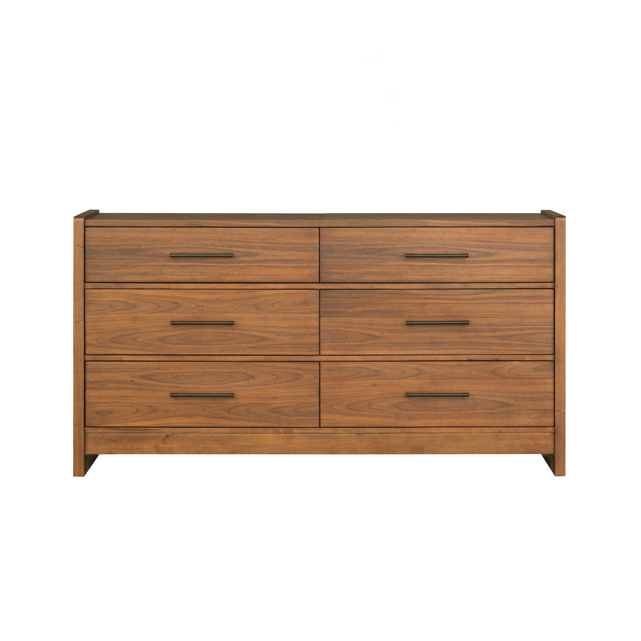 Dresser Walnut product Features An architectural, transitional style with eye-catching mixed