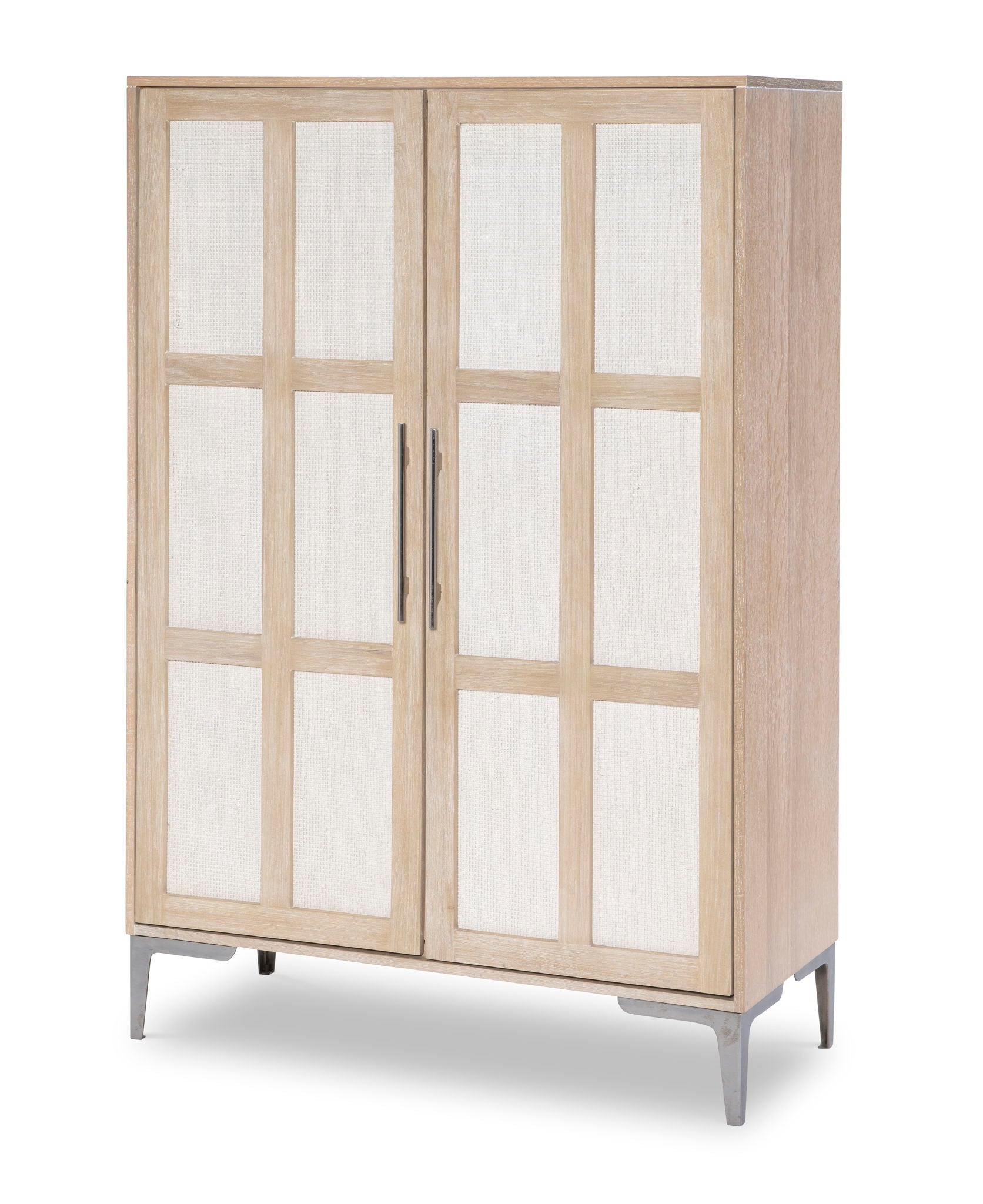 Armoire Beige product Features Select Hardwoods w/ Quartered Ash & Faux Linen Materials Mixed