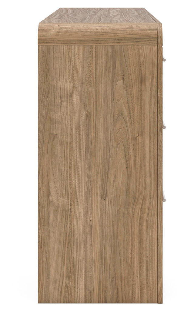Dresser spacious s with sleek champagne-colored handles round out the casually chic vibe