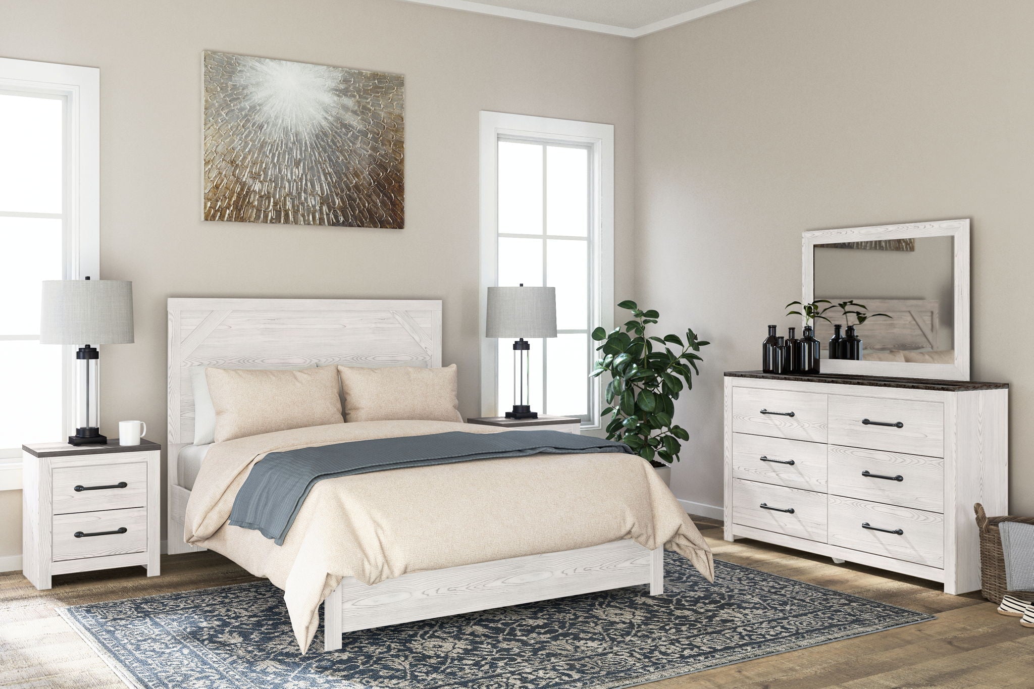 Two Nightstand S d White / Gray additional Dimensions interior (2): 0 Product Features Made of engineered wood