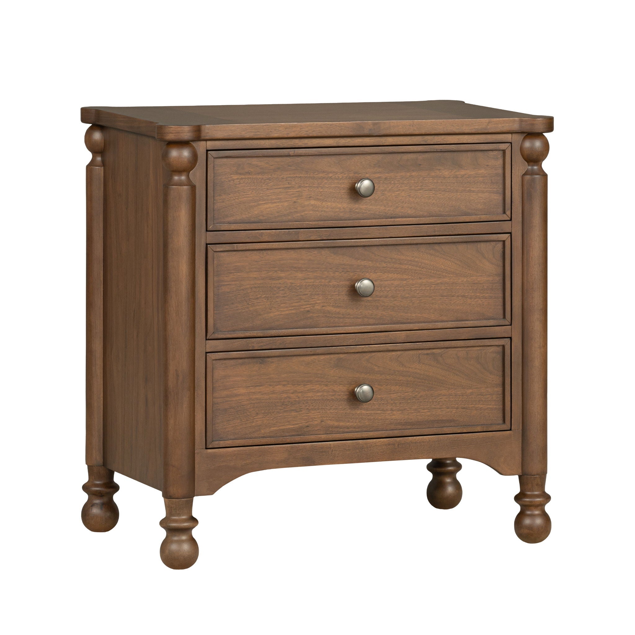 Nightstands d Walnut product Features New traditional聽style with turned legs and finial details