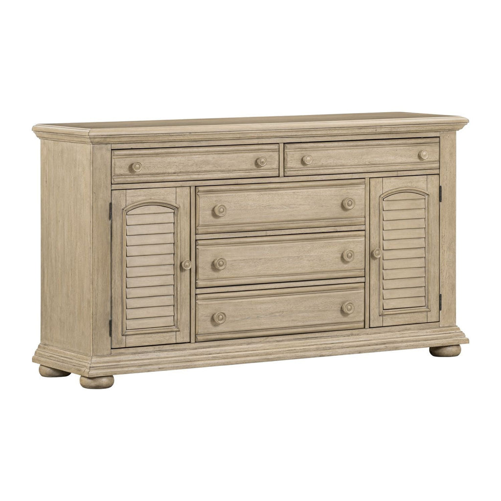 2 Door 5 Dresser Product Features Full Extension Metal Side Glides French &