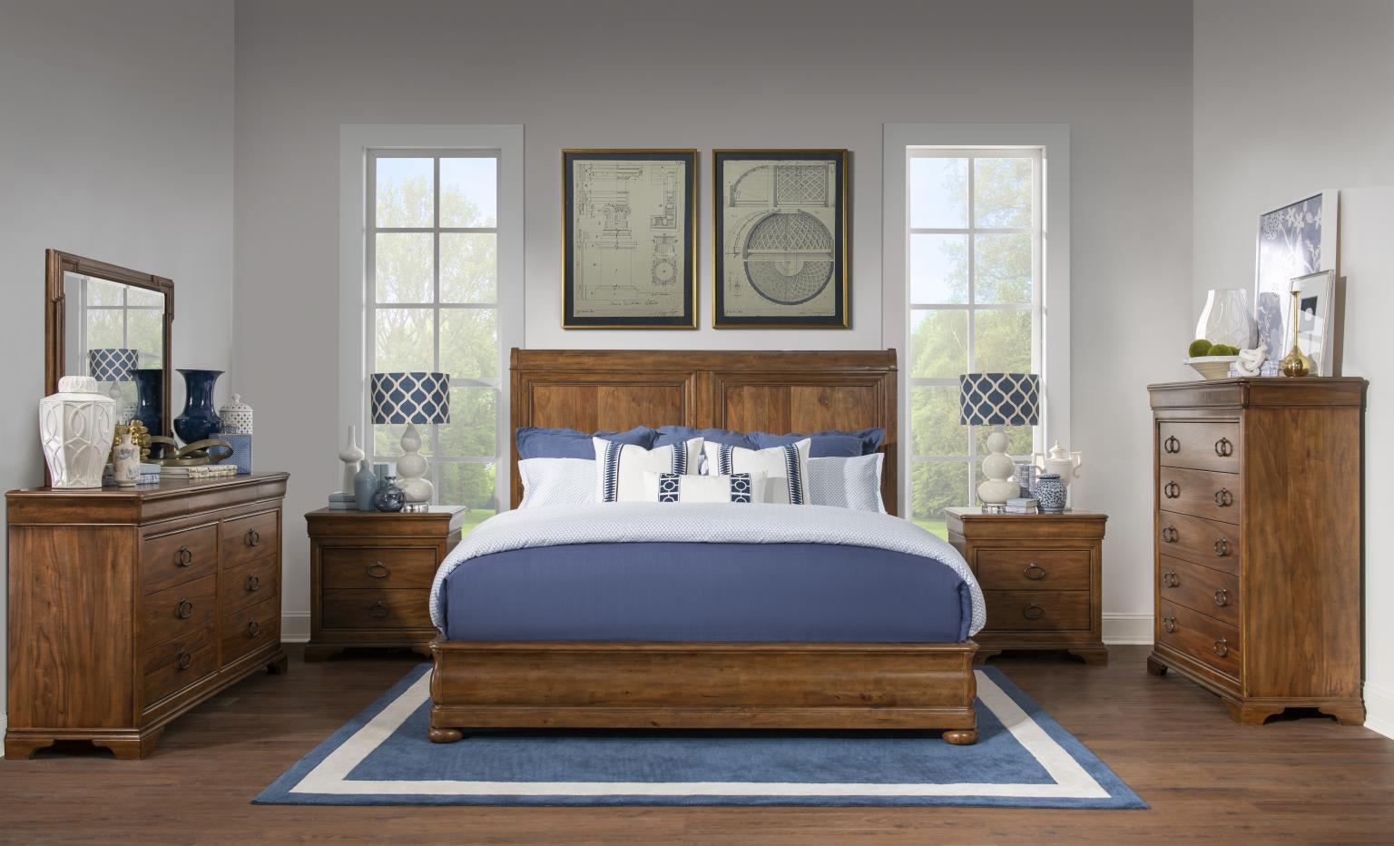 Nightstands d Walnut product Features Beautiful Walnut Veneer Waterfall Top s and Bracket Feet
