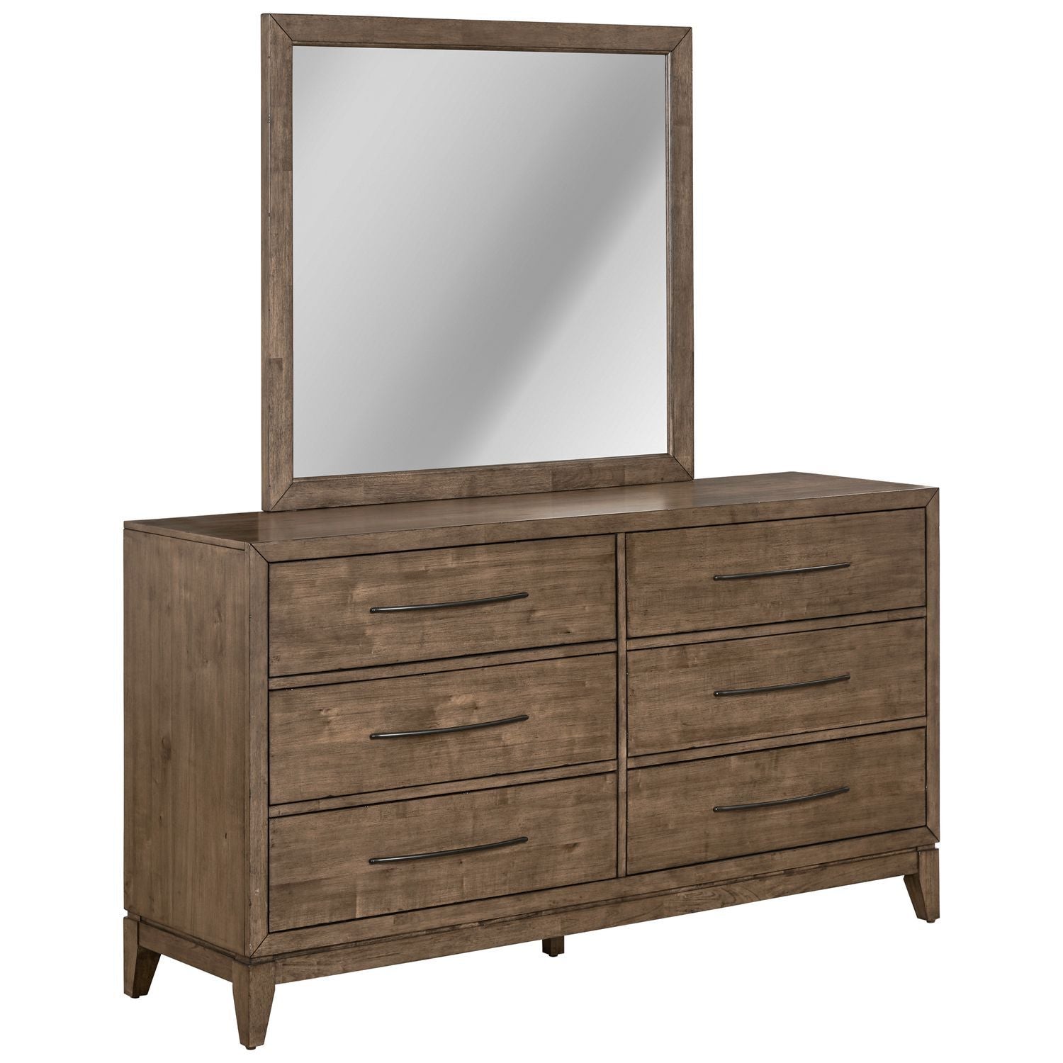 Dresser furniture lines are simple yet sophisticated, featuring either straight lines