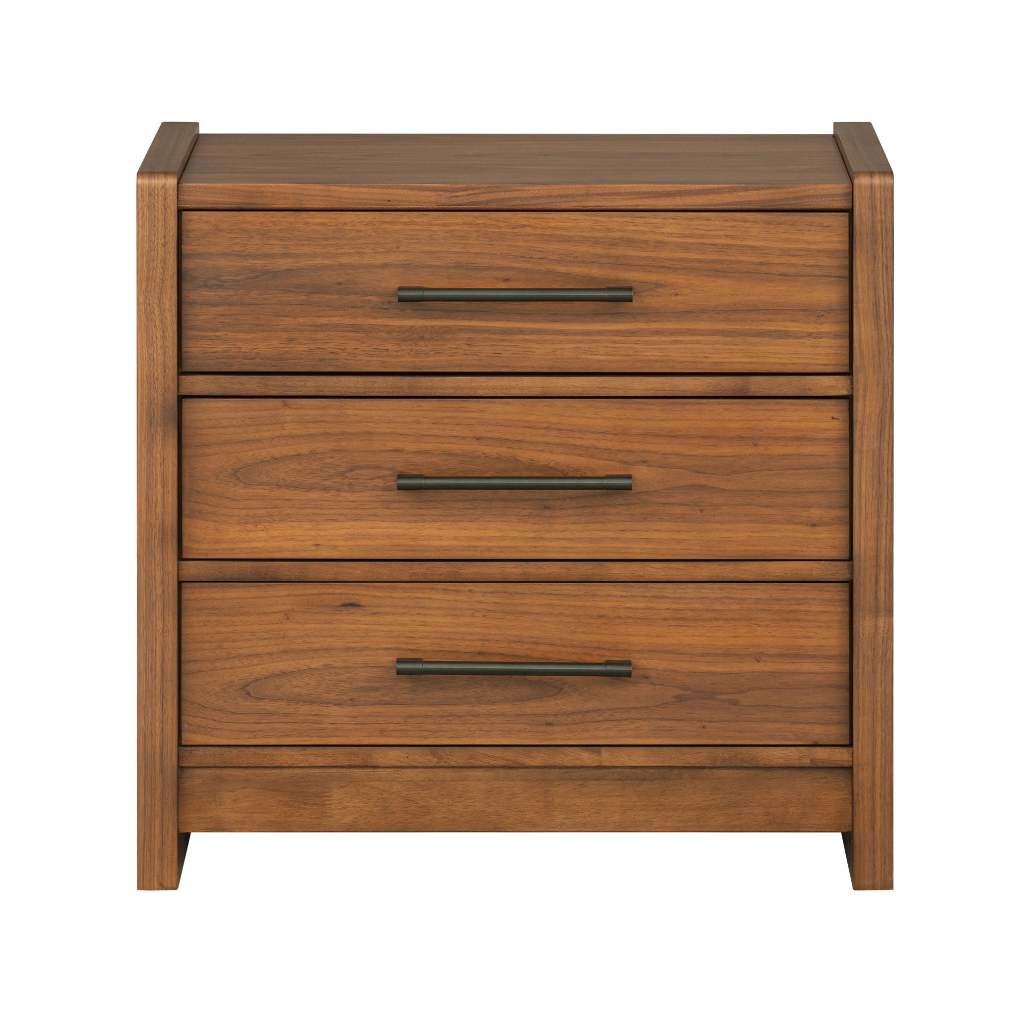 Nightstands d Walnut product Features An architectural, transitional style with eye catching mixed