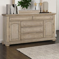 2 Door 5 Dresser Product Features Full Extension Metal Side Glides French &