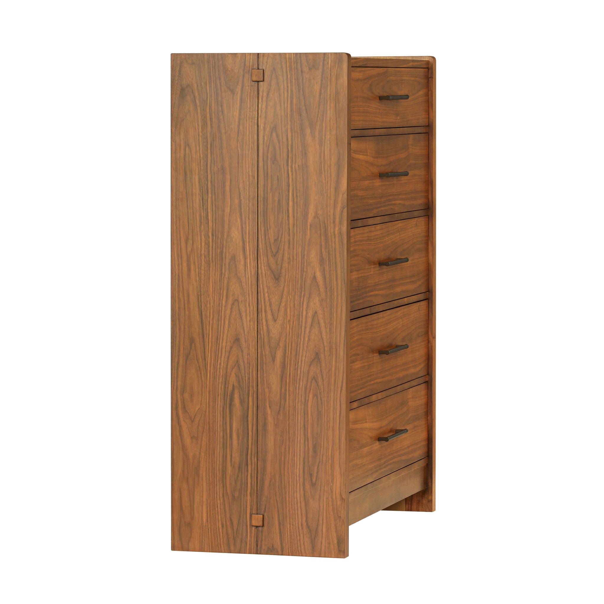 Chest Walnut product Features An architectural, transitional style with eye catching mixed