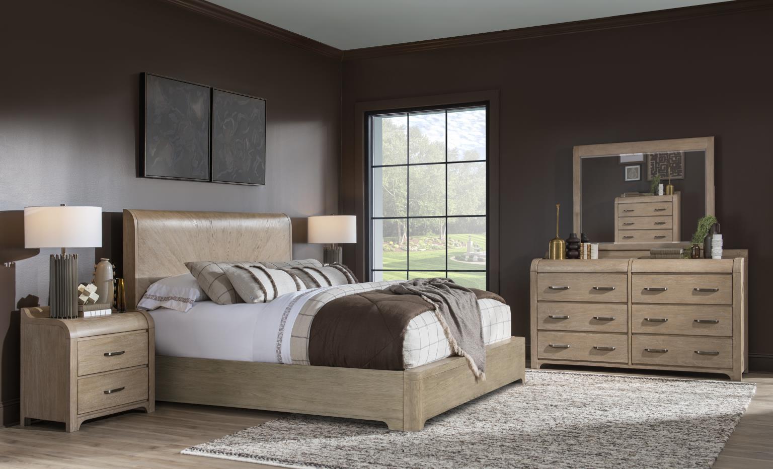 2 Nightstands d product Features Soft Finish Gentle Case Shaping Brushed Silver Hardware 2