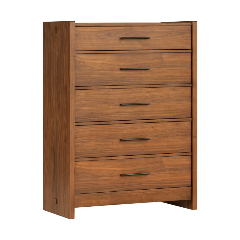 Chest Walnut product Features An architectural, transitional style with eye catching mixed
