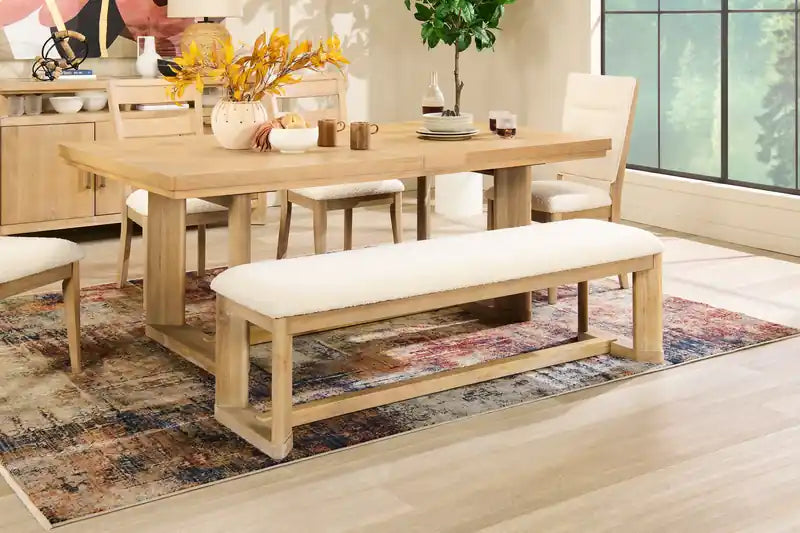 Aspen Dining Bench with Fabric Seat, 64.25W