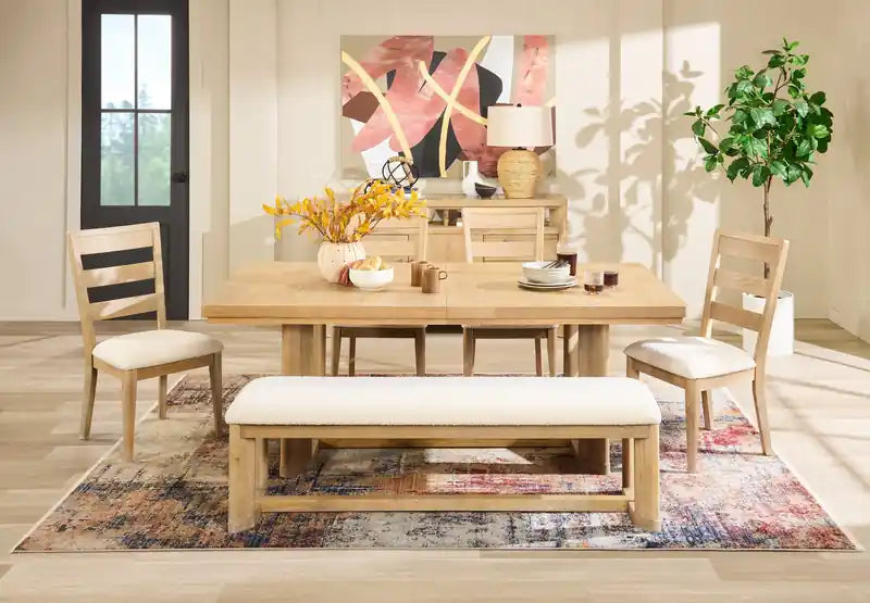 Aspen Dining Bench with Fabric Seat, 64.25W