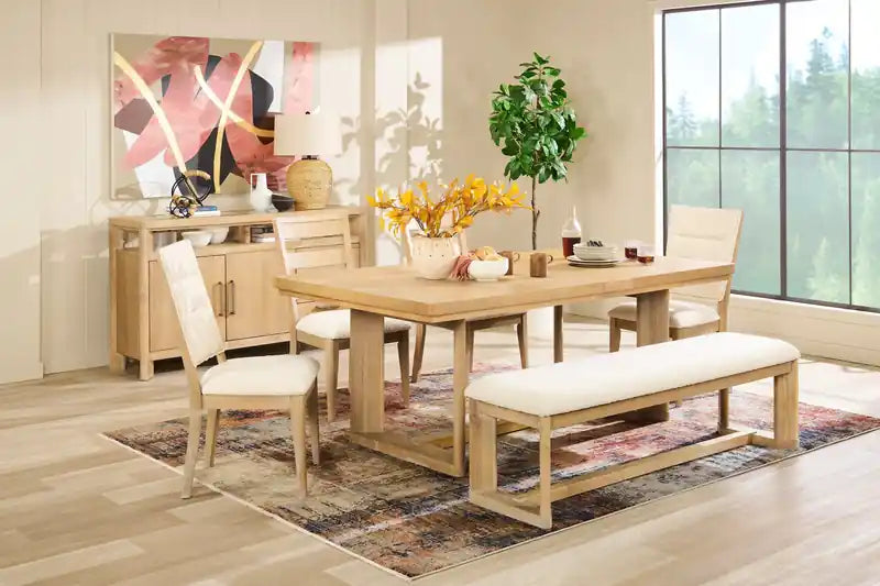 Aspen Dining Bench with Fabric Seat, 64.25W