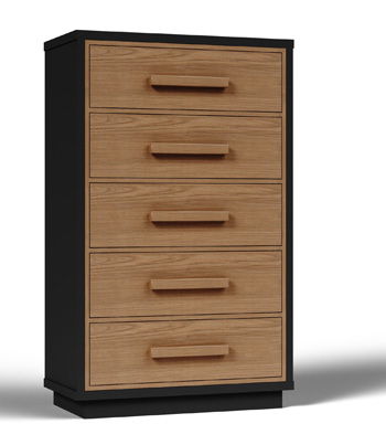 Five Chest Black / Brown product Features Made with engineered wood (MDF/particleboard/plywood) and