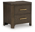 Deux tables de nuit S Marron Dimensions supplémentaires Intérieur supérieur (doublé) : 0 Intérieur inférieur : 0 Longueur du câble