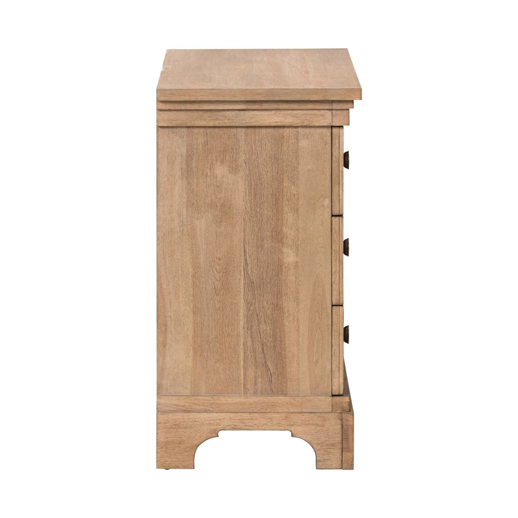 Table de chevet avec tiroirs Caractéristiques du produit Beige Bouton en laiton Glissières métalliques latérales (45 mm) Feutre de qualité supérieure