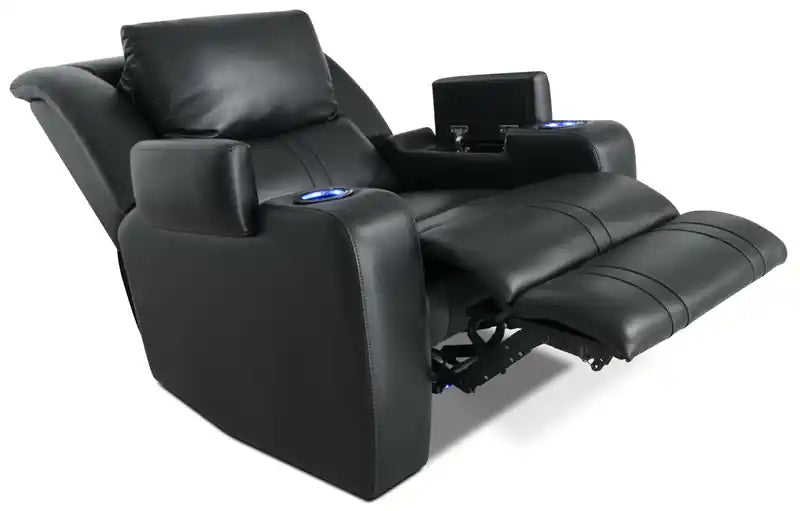 Cato 36.50 Leather-Look Fabric Power Reclining Chair with Power Headrest and Dual Cupholders