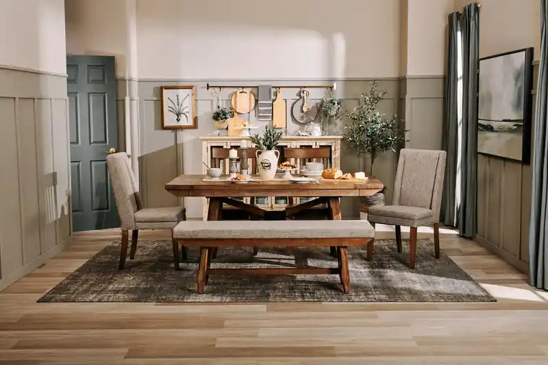 Cedar Dining Chair with Polyester Fabric, Pine Wood