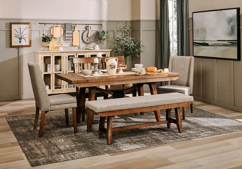 Cedar Dining Chair with Polyester Fabric, Pine Wood