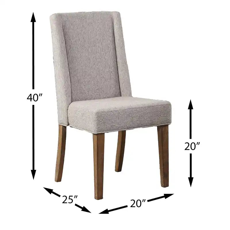 Cedar Dining Chair with Polyester Fabric, Pine Wood