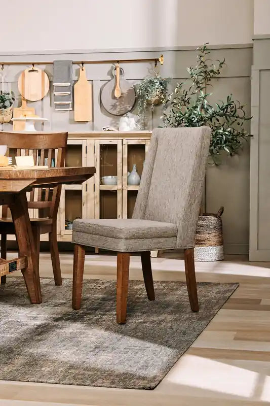 Cedar Dining Chair with Polyester Fabric, Pine Wood