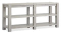 Clifford 64 Contemporary Solid Wood Sofa Table with Shelves - Calico Grey