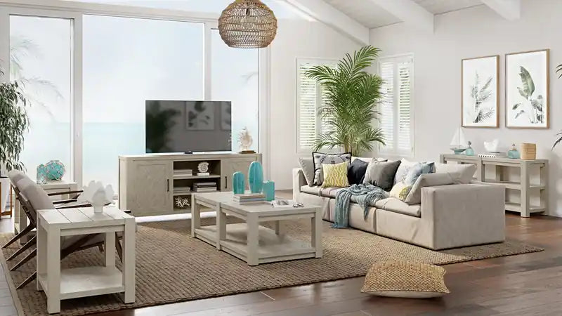 Clifford 64 Contemporary Solid Wood Sofa Table with Shelves - Calico Grey