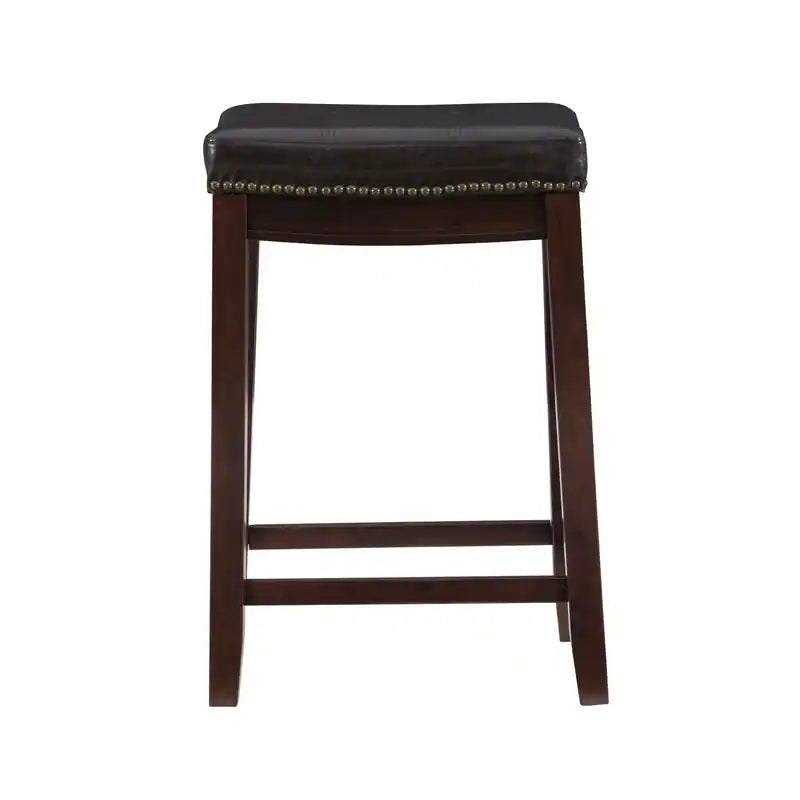 Claridge Faux Leather Backless Counter-Height Stool