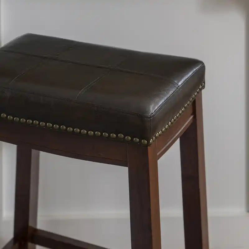 Claridge Faux Leather Backless Counter-Height Stool