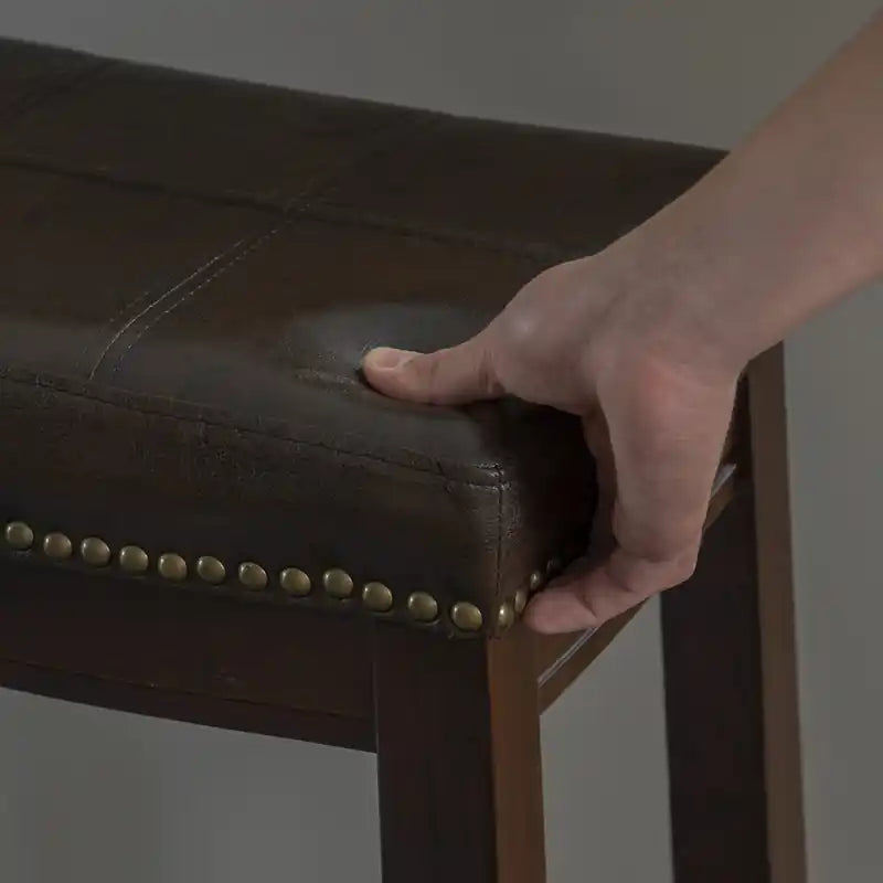 Claridge Faux Leather Backless Counter-Height Stool