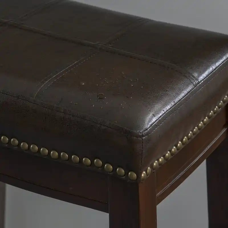 Claridge Faux Leather Backless Counter-Height Stool