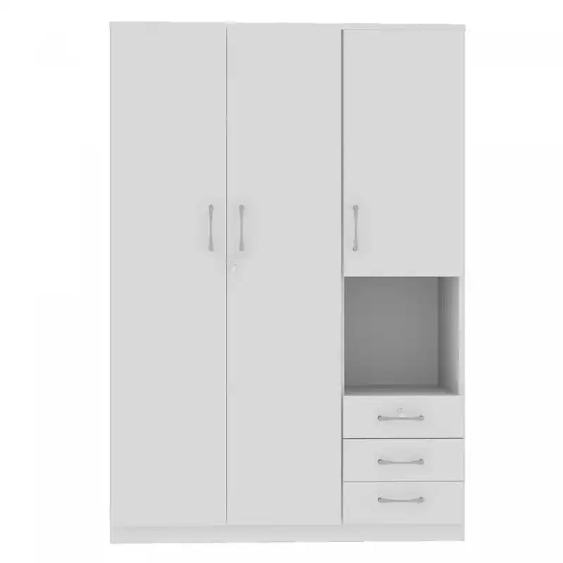 Lydia 47.2 2-doors Wooden Wardrobe Storage With Shelves And 3 Drawers