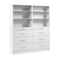Bestar Florence 71 Modular Reach-In/Walk-In Closet System with Shelves and Drawers Slab Style