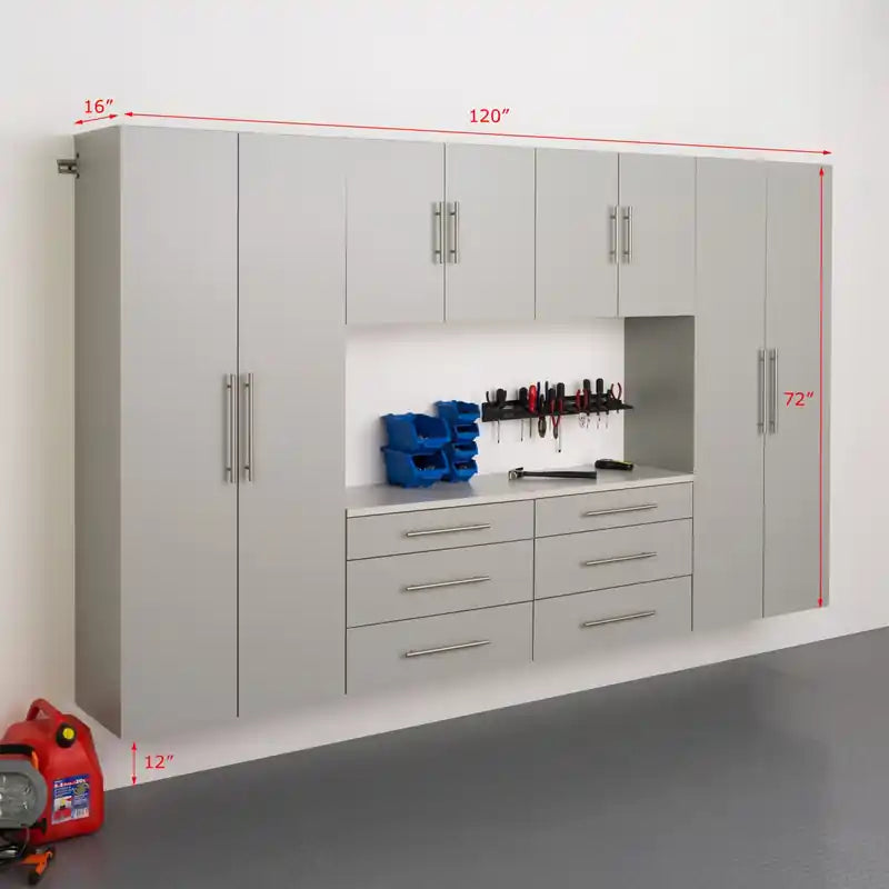 Hangups 120-inch 6-piece Garage Storage Cabinet Set I
