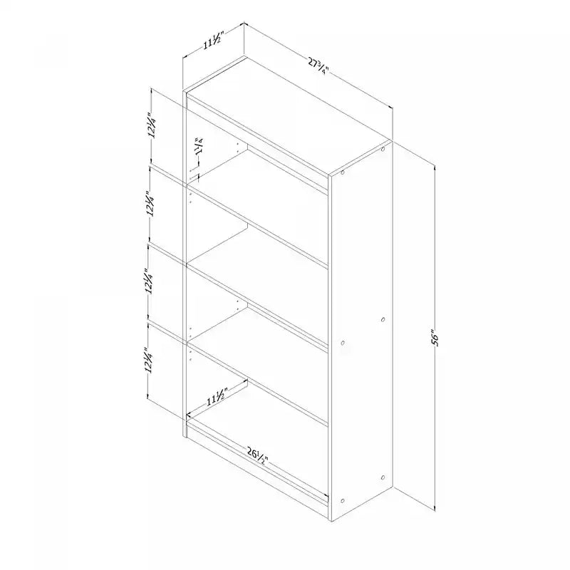 Axess 4-shelf Bookcase - Pure Black