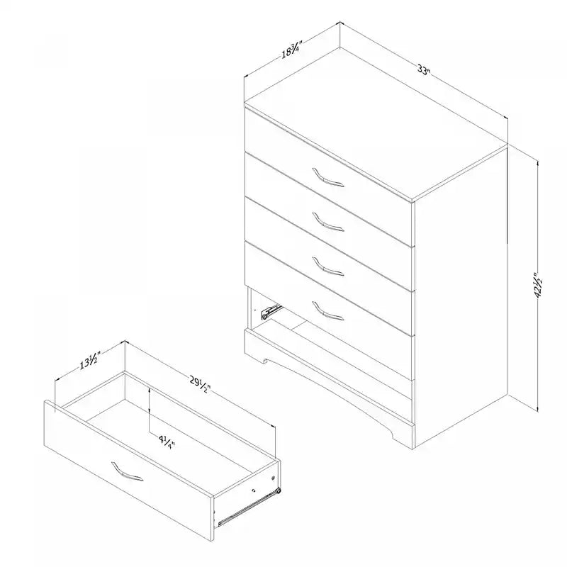 Step One 5-drawer Chest - Gray Oak