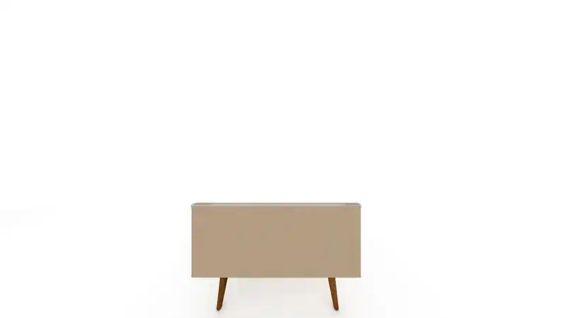 Manhattan Comfort Tribeca 35.43 Mid-Century Modern TV Stand with Solid Wood Legs - Off White