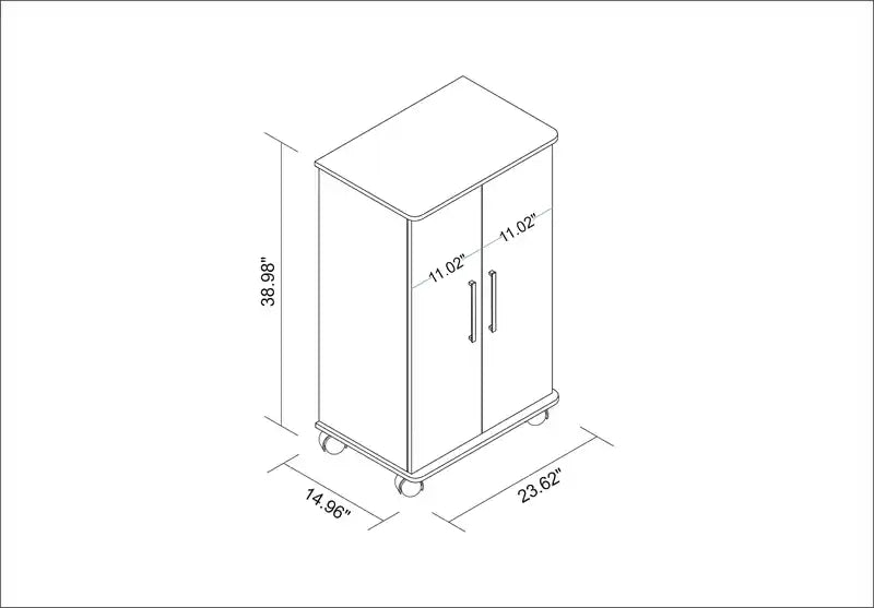 Manhattan Comfort Innovative Catalonia Mobile Shoe Closet with 6 Shelves